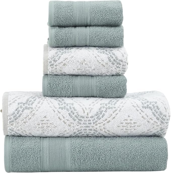 Modern Threads 6-Piece Reversible Jacquard Towel Set - Modern Threads