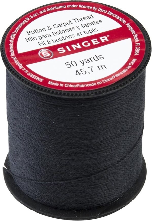 81DLdxIAAQL._AC_SX679_.jpg SINGER 67110 Black Button & Carpet Sewing Thread 50 Yards