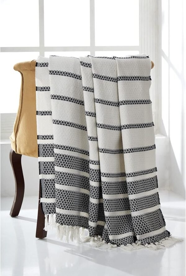 81LDDZeChTL._AC_SX679_.jpg Modern Threads Hilo Black Recycled Cotton Throw 60x70