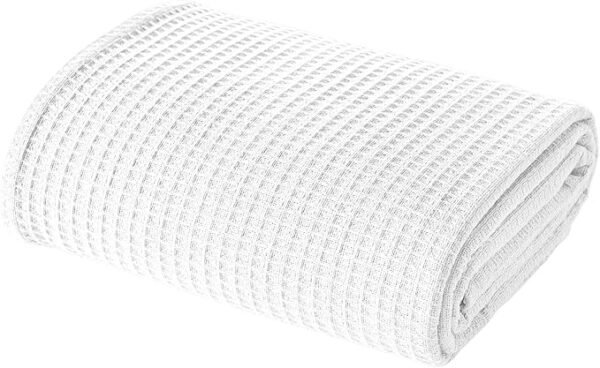 81SWcrKOneL._AC_SX679_.jpg 100% Cotton White Waffle Thermal Blanket for Full/Queen