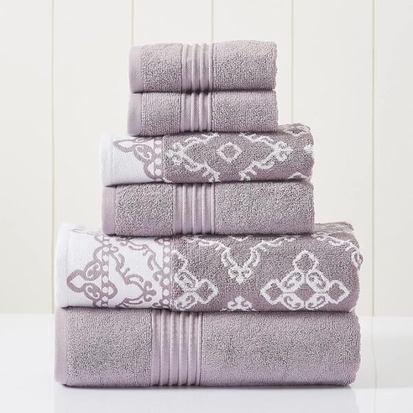 Charlize Orchid 6-Piece Yarn Dyed Towel Set
