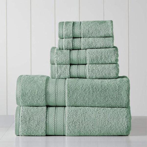 "Modern Threads 6-Piece Eucalyptus Cotton Towel Set"